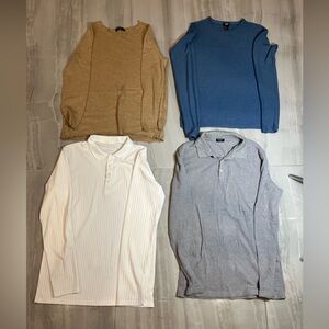 Bundle Men's Sweater Collection - Blue, Tan, Gray, White